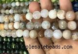 CAA3072 15 inches 10mm faceted round fire crackle agate beads wholesale