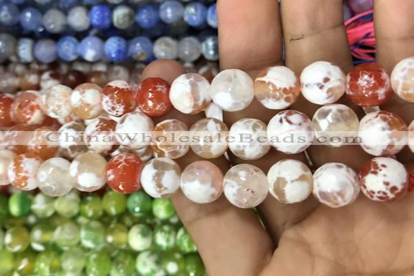 CAA3073 15 inches 10mm faceted round fire crackle agate beads wholesale