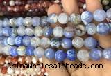 CAA3078 15 inches 10mm faceted round fire crackle agate beads wholesale