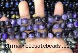 CAA3091 15 inches 10mm faceted round fire crackle agate beads wholesale