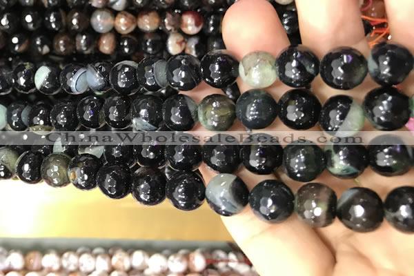 CAA3093 15 inches 10mm faceted round fire crackle agate beads wholesale