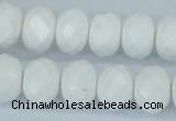 CAA31 15.5 inches 10*14mm rondelle white agate gemstone beads