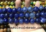 CAA3195 15 inches 14mm faceted round fire crackle agate beads wholesale