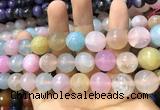 CAA3203 15 inches 14mm faceted round fire crackle agate beads wholesale