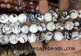 CAA3231 15 inches 16mm faceted round fire crackle agate beads wholesale