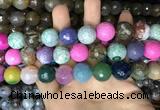 CAA3240 15 inches 16mm faceted round fire crackle agate beads wholesale