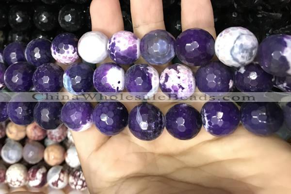 CAA3241 15 inches 16mm faceted round fire crackle agate beads wholesale