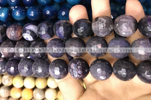 CAA3242 15 inches 16mm faceted round fire crackle agate beads wholesale