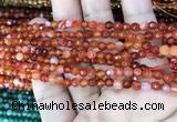 CAA3252 15 inches 4mm faceted round line agate beads wholesale