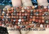 CAA3253 15 inches 4mm faceted round line agate beads wholesale