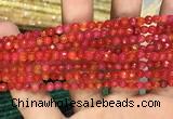 CAA3266 15 inches 4mm faceted round agate beads wholesale