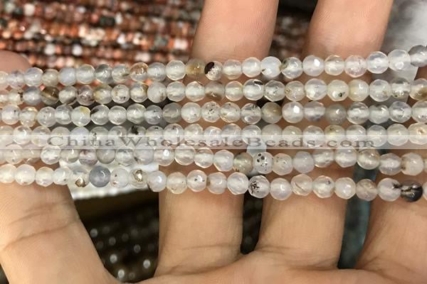 CAA3273 15 inches 4mm faceted round agate beads wholesale