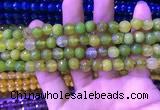 CAA3332 15 inches 8mm faceted round agate beads wholesale