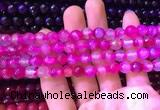 CAA3333 15 inches 8mm faceted round agate beads wholesale