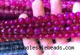 CAA3334 15 inches 8mm faceted round agate beads wholesale