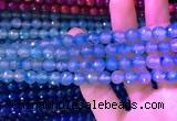 CAA3335 15 inches 8mm faceted round agate beads wholesale