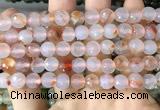 CAA3343 15 inches 8mm faceted round agate beads wholesale