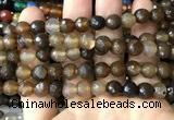 CAA3349 15 inches 8mm faceted round agate beads wholesale