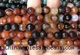 CAA3352 15 inches 8mm faceted round agate beads wholesale