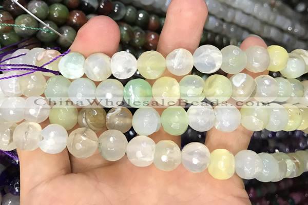 CAA3363 15 inches 10mm faceted round agate beads wholesale