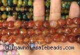 CAA3367 15 inches 10mm faceted round agate beads wholesale