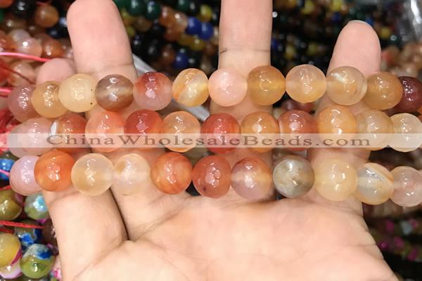 CAA3371 15 inches 10mm faceted round agate beads wholesale