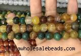 CAA3377 15 inches 10mm faceted round agate beads wholesale