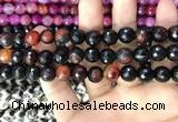 CAA3380 15 inches 10mm faceted round agate beads wholesale