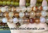 CAA3396 15 inches 12mm faceted round agate beads wholesale