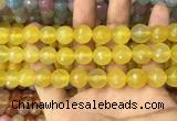 CAA3397 15 inches 12mm faceted round agate beads wholesale