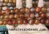 CAA3400 15 inches 12mm faceted round agate beads wholesale