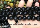 CAA3412 15 inches 12mm faceted round agate beads wholesale