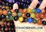 CAA3413 15 inches 12mm faceted round agate beads wholesale