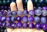 CAA3424 15 inches 14mm faceted round agate beads wholesale