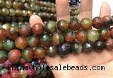 CAA3432 15 inches 14mm faceted round agate beads wholesale