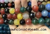 CAA3438 15 inches 14mm faceted round agate beads wholesale