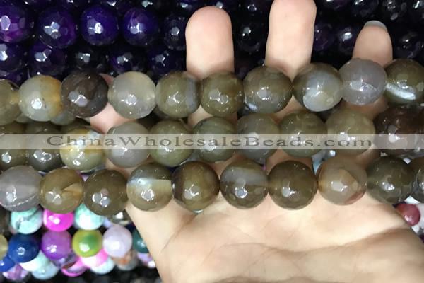 CAA3453 15 inches 16mm faceted round agate beads wholesale