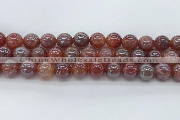 CAA3504 15.5 inches 12mm round AB-color fire agate beads wholesale