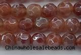 CAA3508 15.5 inches 4mm faceted round AB-color fire agate beads