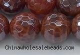 CAA3513 15.5 inches 14mm faceted round AB-color fire agate beads