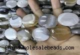 CAA3568 15.5 inches 22*30mm oval grey Botswana agate beads