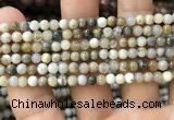 CAA3581 15.5 inches 4mm round ocean fossil agate beads wholesale