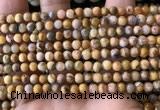 CAA3601 15.5 inches 4mm round yellow crazy lace agate beads