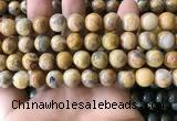 CAA3604 15.5 inches 10mm round yellow crazy lace agate beads