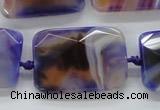 CAA362 15.5 inches 25*30mm faceted rectangle violet line agate beads