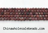 CAA3628 15.5 inches 4mm faceted round Portuguese agate beads