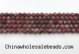 CAA3628 15.5 inches 4mm faceted round Portuguese agate beads