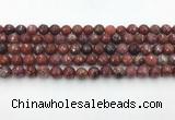 CAA3629 15.5 inches 6mm faceted round Portuguese agate beads