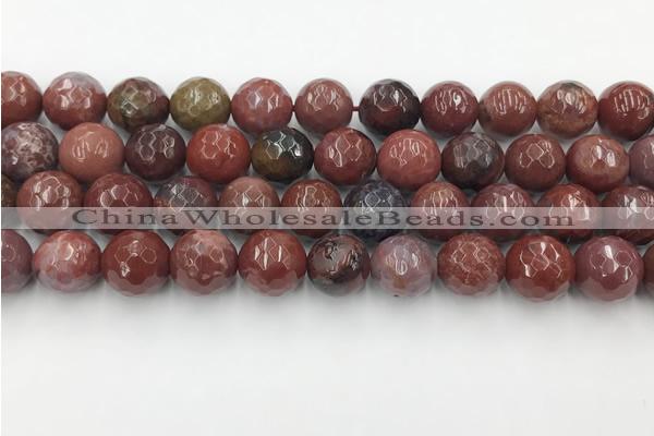 CAA3632 15.5 inches 12mm faceted round Portuguese agate beads