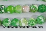 CAA371 15.5 inches 10mm faceted round fire crackle agate beads
